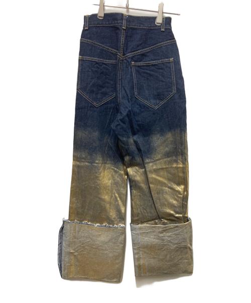 MECRE（メクル）MECRE (メクル) ロールアップコーティングデニム インディゴ サイズ:Ｓの古着・服飾アイテム