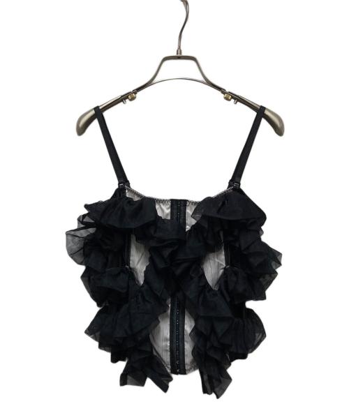 amphi（アンフィ）amphi (アンフィ) HOUGA (ホウガ) RUFFLED TOPS ブラック サイズ:Mの古着・服飾アイテム
