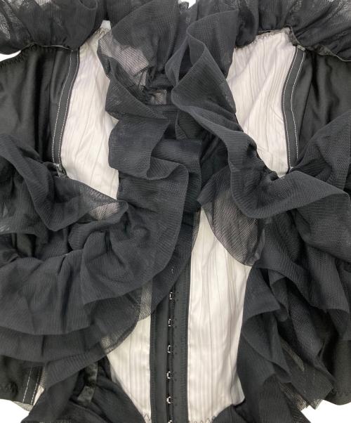 amphi（アンフィ）amphi (アンフィ) HOUGA (ホウガ) RUFFLED TOPS ブラック サイズ:Mの古着・服飾アイテム