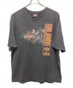 HARLEY-DAVIDSONハーレーダビッドソン）の古着「両面スカルプリントTシャツ」｜ブラック