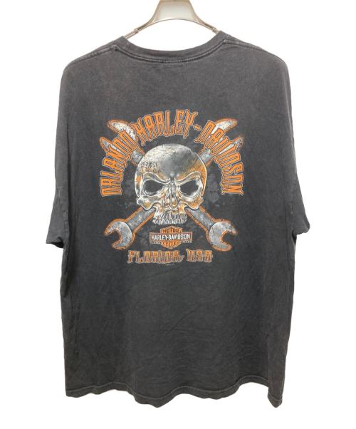 HARLEY-DAVIDSON（ハーレーダビッドソン）HARLEY-DAVIDSON (ハーレーダビッドソン) 両面スカルプリントTシャツ ブラック サイズ:2XLの古着・服飾アイテム