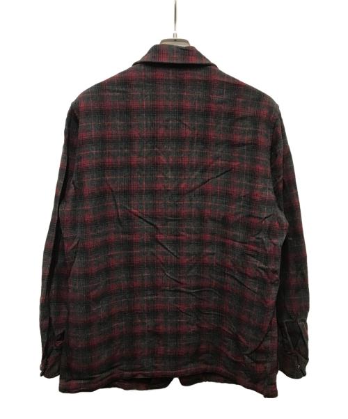 PENDLETON（ペンドルトン）PENDLETON (ペンドルトン) 50Sウールカバーオールジャケット グレー×レッド サイズ:Mの古着・服飾アイテム