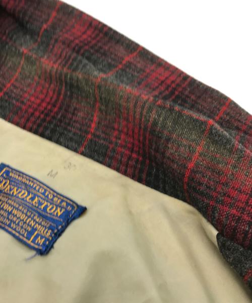 PENDLETON（ペンドルトン）PENDLETON (ペンドルトン) 50Sウールカバーオールジャケット グレー×レッド サイズ:Mの古着・服飾アイテム
