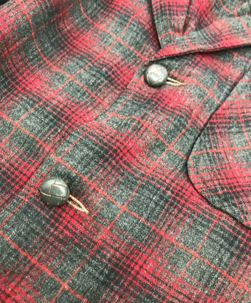 PENDLETON（ペンドルトン）PENDLETON (ペンドルトン) 50Sウールカバーオールジャケット グレー×レッド サイズ:Mの古着・服飾アイテム