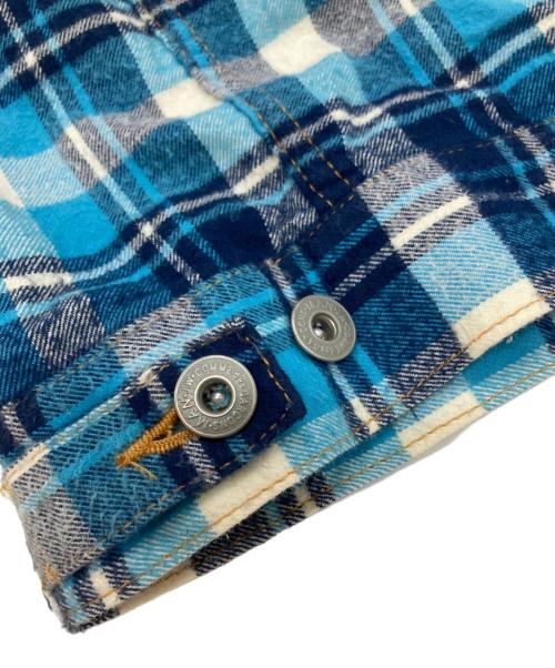 JUNYA WATANABE COMME des GARCONS MAN PINK（ジュンヤワタナベ コムデギャルソンマン ピンク）JUNYA WATANABE COMME des GARCONS MAN PINK (ジュンヤワタナベ コムデギャルソンマン ピンク) チェックトラッカージャケット スカイブルー サイズ:Mの古着・服飾アイテム