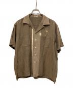 SWISSスイス）の古着「50s-60s オープンカラーシャツ」｜ブラウン
