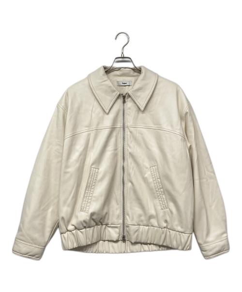 fallett（ファレット）fallett (ファレット) Topstitch Vegan Leather Padded Blouson Ivory / エコレザージャケット ホワイト サイズ:記載なしの古着・服飾アイテム