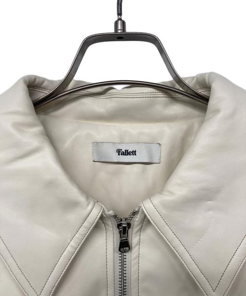fallett（ファレット）fallett (ファレット) Topstitch Vegan Leather Padded Blouson Ivory / エコレザージャケット ホワイト サイズ:記載なしの古着・服飾アイテム