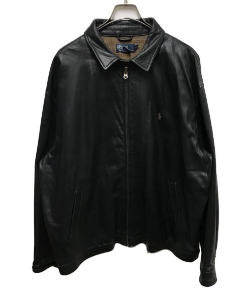 POLO RALPH LAUREN（ポロ・ラルフローレン）POLO RALPH LAUREN (ポロ・ラルフローレン) レザージャケット ブラック サイズ:XXLの古着・服飾アイテム