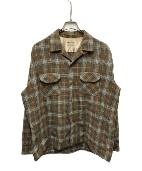 kentfield（ケントフィールド）kentfield (ケントフィールド) ウールループカラーシャツ ブラウン サイズ:Lの古着・服飾アイテム