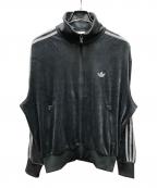 adidasアディダス）の古着「ファイヤーバード トラックトップ ベロア」｜グレー