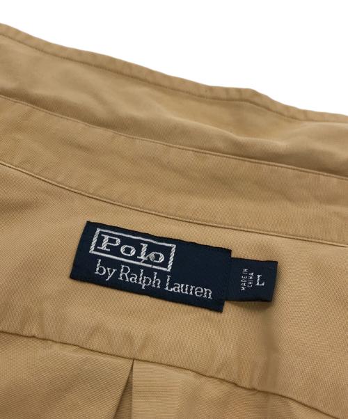 POLO RALPH LAUREN（ポロ・ラルフローレン）POLO RALPH LAUREN (ポロ・ラルフローレン) 90s コットンシルクオープンカラーシャツ ベージュ サイズ:Ⅼの古着・服飾アイテム