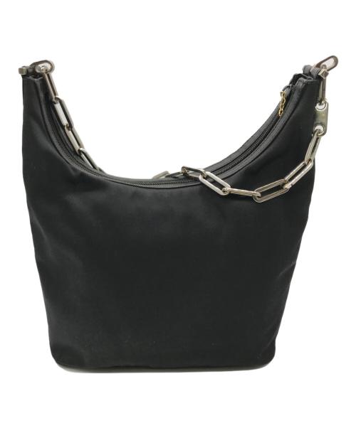 GUCCI（グッチ）GUCCI (グッチ) チェーンワンショルダーバッグ ブラックの古着・服飾アイテム