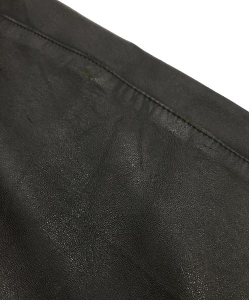 USED（ユーズド）USED (ユーズド) 裏地ネルチェックレザーコート ブラック サイズ:-の古着・服飾アイテム