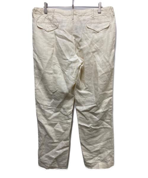 POLO RALPH LAUREN（ポロ・ラルフローレン）POLO RALPH LAUREN (ポロ・ラルフローレン) 90s ブロックチェックパターンネンパンツ アイボリー サイズ:36の古着・服飾アイテム
