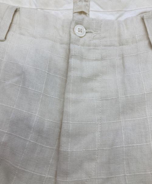 POLO RALPH LAUREN（ポロ・ラルフローレン）POLO RALPH LAUREN (ポロ・ラルフローレン) 90s ブロックチェックパターンネンパンツ アイボリー サイズ:36の古着・服飾アイテム