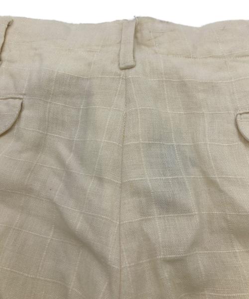 POLO RALPH LAUREN（ポロ・ラルフローレン）POLO RALPH LAUREN (ポロ・ラルフローレン) 90s ブロックチェックパターンネンパンツ アイボリー サイズ:36の古着・服飾アイテム