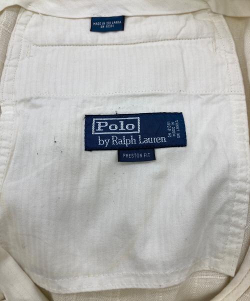 POLO RALPH LAUREN（ポロ・ラルフローレン）POLO RALPH LAUREN (ポロ・ラルフローレン) 90s ブロックチェックパターンネンパンツ アイボリー サイズ:36の古着・服飾アイテム