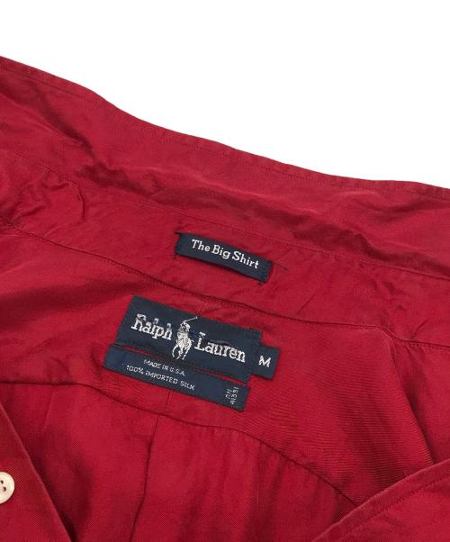 RALPH LAUREN（ラルフローレン）RALPH LAUREN (ラルフローレン) 90s シルクサテンシャツ レッド サイズ:Mの古着・服飾アイテム