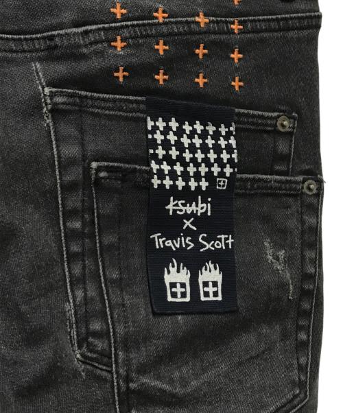 Ksubi（スビ）Ksubi (スビ) TRAVIS SCOTT (トラヴィススコット) ダメージスキニーパンツ ブラック サイズ:31の古着・服飾アイテム