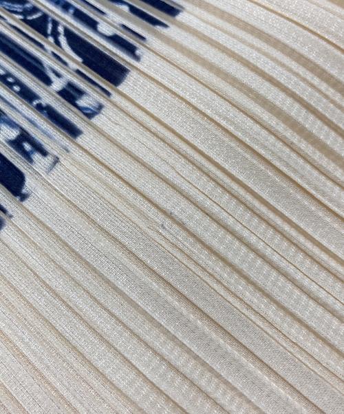 PLEATS PLEASE（プリーツプリーズ）PLEATS PLEASE (プリーツプリーズ) 総柄プリーツパンツ ブルー×ベージュ サイズ:４の古着・服飾アイテム