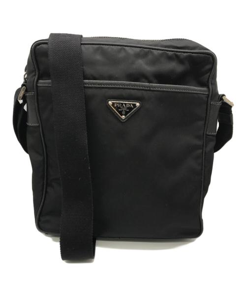 PRADA（プラダ）PRADA (プラダ) 三角プレートナイロンショルダーバッグ ブラックの古着・服飾アイテム