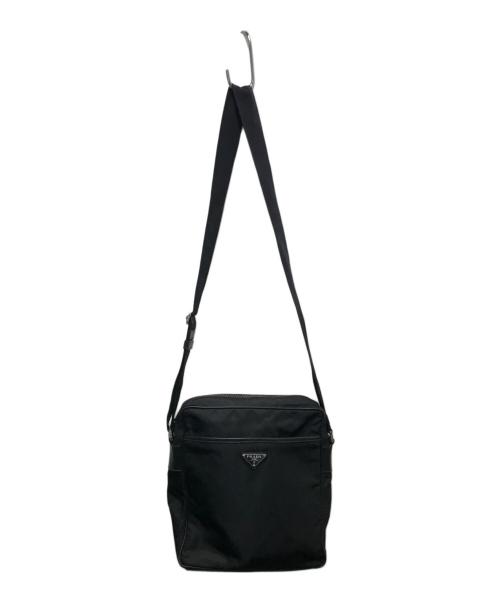 PRADA（プラダ）PRADA (プラダ) 三角プレートナイロンショルダーバッグ ブラックの古着・服飾アイテム