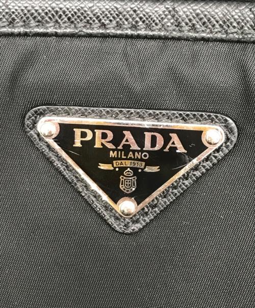 PRADA（プラダ）PRADA (プラダ) 三角プレートナイロンショルダーバッグ ブラックの古着・服飾アイテム