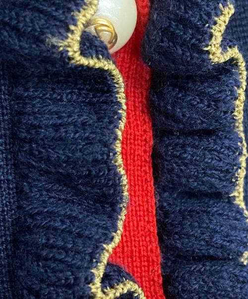 GUCCI（グッチ）GUCCI (グッチ) パール釦ニットワンピース/半袖 ネイビー サイズ:12の古着・服飾アイテム