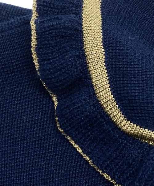 GUCCI（グッチ）GUCCI (グッチ) パール釦ニットワンピース/半袖 ネイビー サイズ:12の古着・服飾アイテム