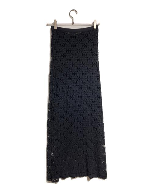 JIL SANDER（ジルサンダー）JIL SANDER (ジルサンダー) レースニットスカート/ lace knit skirt ブラック サイズ:34の古着・服飾アイテム