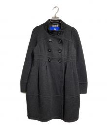 BURBERRY BLUE LABEL（バーバリー ブルー レーベル）の古着「裏ノバチェックウールスタンドカラーコート/Stand collar coat」｜グレー