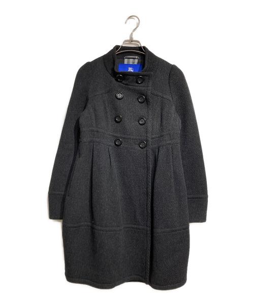 BURBERRY BLUE LABEL（バーバリー ブルー レーベル）BURBERRY BLUE LABEL (バーバリー ブルー レーベル) 裏ノバチェックウールスタンドカラーコート/Stand collar coat グレー サイズ:36の古着・服飾アイテム