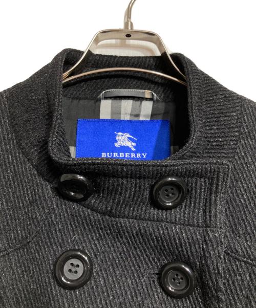 BURBERRY BLUE LABEL（バーバリー ブルー レーベル）BURBERRY BLUE LABEL (バーバリー ブルー レーベル) 裏ノバチェックウールスタンドカラーコート/Stand collar coat グレー サイズ:36の古着・服飾アイテム