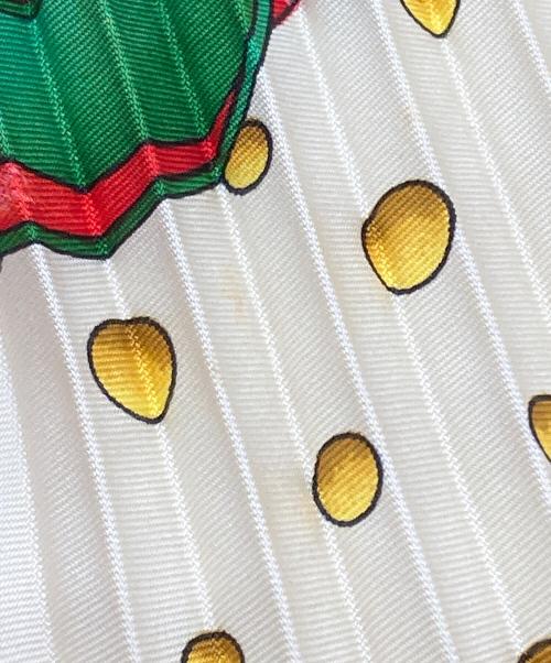 HERMES（エルメス）HERMES (エルメス) カレ90プリーツスカーフ/CARPEDIEM/今日一日を楽しむ ベージュ×グリーンの古着・服飾アイテム