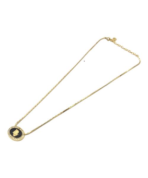 Christian Dior（クリスチャン ディオール）Christian Dior (クリスチャン ディオール) オーバルオブリークロゴネックレス ゴールドカラーの古着・服飾アイテム