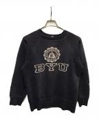 sports wearスポーツウェア）の古着「60Sフロッキープリントラグランスウェット」｜ネイビー