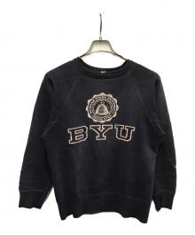 sports wear（スポーツウェア）の古着「60Sフロッキープリントラグランスウェット」｜ネイビー