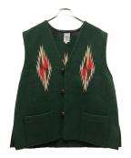 ORTEGA'sオルテガ）の古着「ウールチマヨベスト」｜グリーン