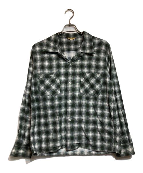 BUTCHER PRODUCTS（ブッチャープロダクツ）BUTCHER PRODUCTS (ブッチャープロダクツ) オンブレプリントネルシャツ/Ombre Check Flannel Shirt グリーン サイズ:15・1/2の古着・服飾アイテム