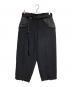 sacai（サカイ）の古着「ウエスト切替ベルテッドウールクロップドパンツ」｜ブラック
