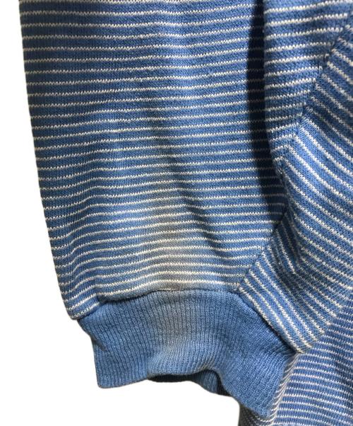 Champion（チャンピオン）Champion (チャンピオン) 60s 3段プリントボーダーカレッジプリントスウェット ブルー サイズ:XLの古着・服飾アイテム