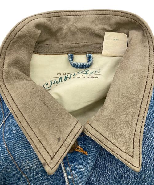 ST JOHN'S BAY（セントジョンズベイ）ST JOHN'S BAY (セントジョンズベイ) レザーカラーデニムジャケット インディゴ サイズ:XXLの古着・服飾アイテム