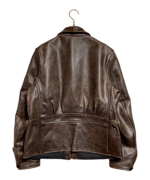 GANGSTERVILLE（ギャングスタービル）GANGSTERVILLE (ギャングスタービル) カウレザージャケット ブラウン サイズ:Lの古着・服飾アイテム