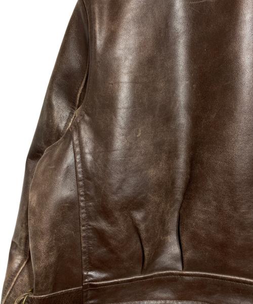 GANGSTERVILLE（ギャングスタービル）GANGSTERVILLE (ギャングスタービル) カウレザージャケット ブラウン サイズ:Lの古着・服飾アイテム