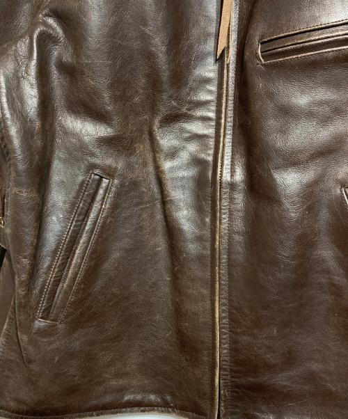 GANGSTERVILLE（ギャングスタービル）GANGSTERVILLE (ギャングスタービル) カウレザージャケット ブラウン サイズ:Lの古着・服飾アイテム