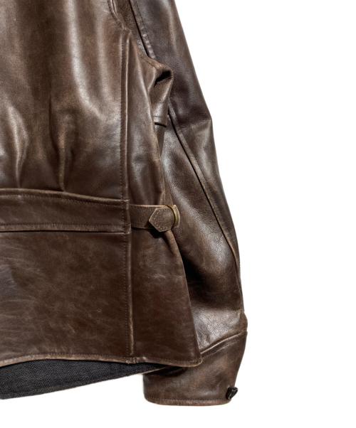 GANGSTERVILLE（ギャングスタービル）GANGSTERVILLE (ギャングスタービル) カウレザージャケット ブラウン サイズ:Lの古着・服飾アイテム