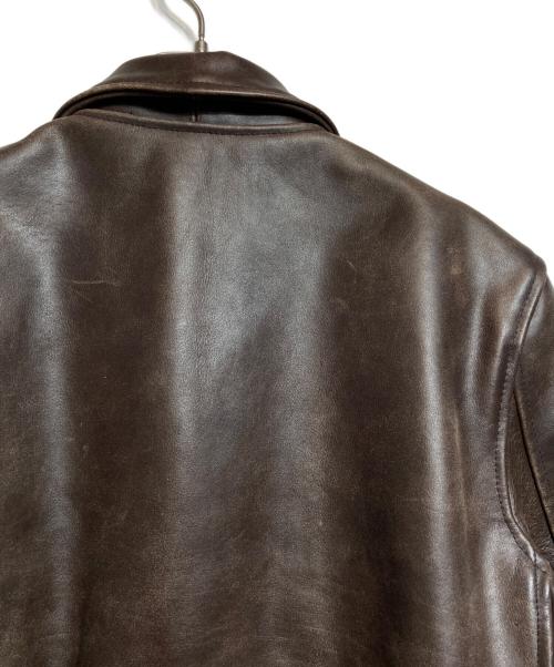 GANGSTERVILLE（ギャングスタービル）GANGSTERVILLE (ギャングスタービル) カウレザージャケット ブラウン サイズ:Lの古着・服飾アイテム