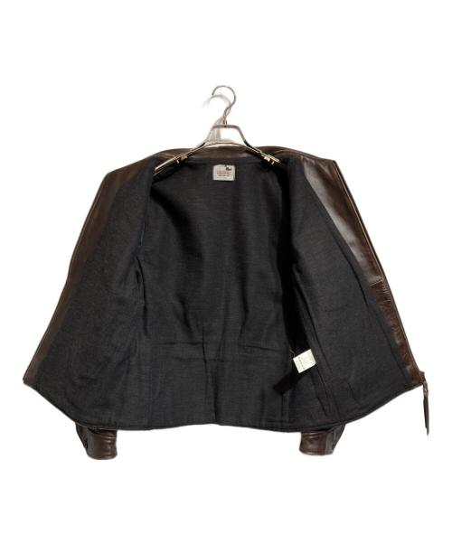 GANGSTERVILLE（ギャングスタービル）GANGSTERVILLE (ギャングスタービル) カウレザージャケット ブラウン サイズ:Lの古着・服飾アイテム