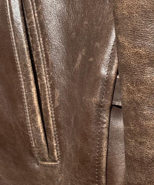 GANGSTERVILLE（ギャングスタービル）GANGSTERVILLE (ギャングスタービル) カウレザージャケット ブラウン サイズ:Lの古着・服飾アイテム